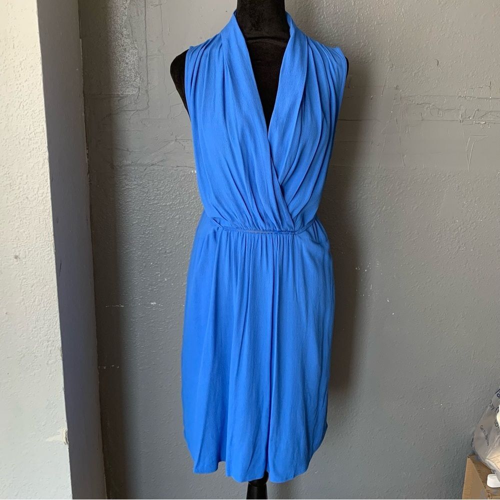 Maeve Blue Draped Sleeveless Dress with Pockets – Anthropologie size medium